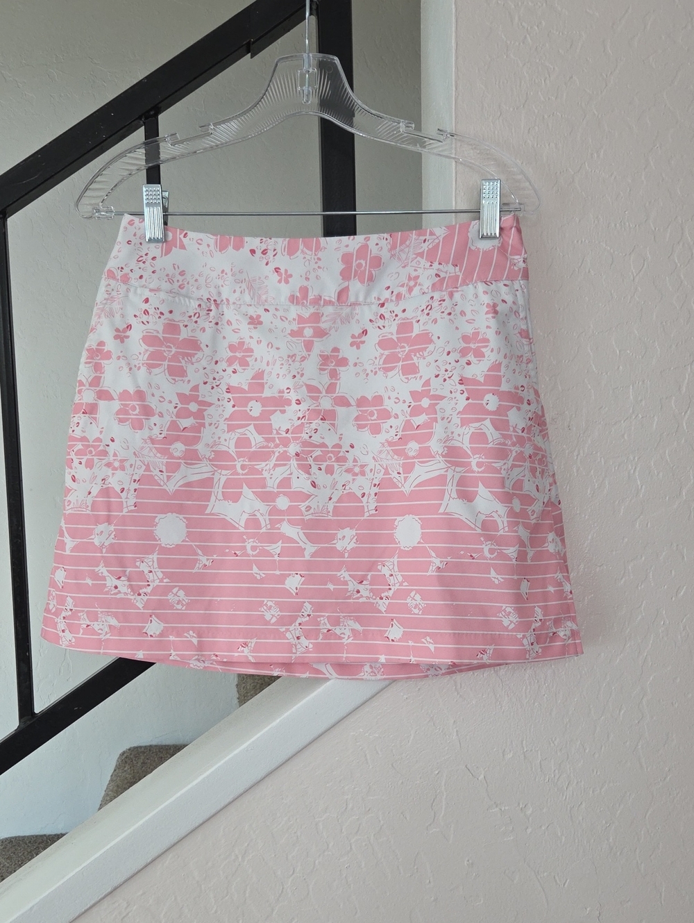 Pink Floral A-Line Skort Size 2